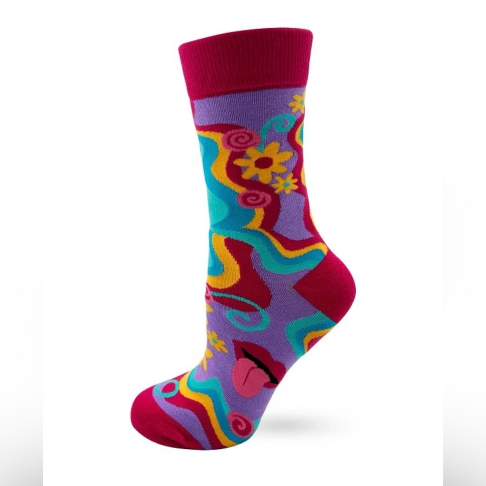 •Lick It• Women’s Colorful Novelty Crew Socks - Picture 2 of 3